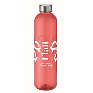 RPET bottle 1000ml, transparent red