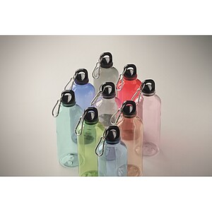 RPET bottle 500ml, transparent light blue