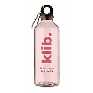 RPET bottle 500ml, transparent pink