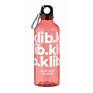RPET bottle 500ml, transparent red