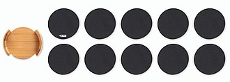 RPET coasters in bamboo holder MO6447-40