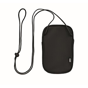 RPET cross body travel pouch, black
