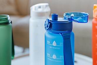 RPET drinking bottle (1000 ml) Brinley, yellow