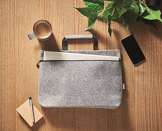 RPET felt zippered laptop bag