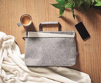 RPET felt zippered laptop bag