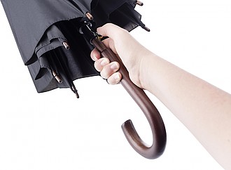 RPET polyester (170T) automatic umbrella with eight panels. Opens and closes automatically.