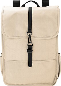 rPET Polyester (300D) flap backpack Lyric, beige