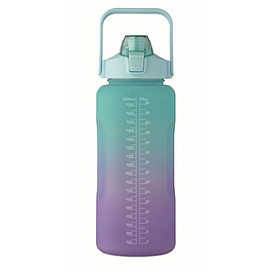 RPET water bottle 2000ml, turquoise