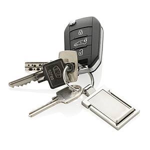 RSC recycled zinc alloy phone stand keychain, silver