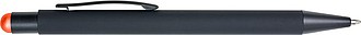 Rubberized black ballpen with rubber tip to operate capacitive screens.