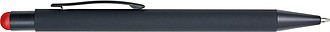 Rubberized black ballpen with rubber tip to operate capacitive screens.