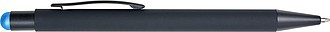 Rubberized black ballpen with rubber tip to operate capacitive screens.