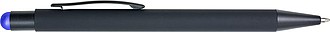 Rubberized black ballpen with rubber tip to operate capacitive screens.