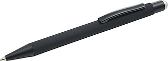 Rubberized black ballpen with rubber tip to operate capacitive screens.