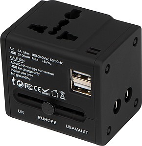 Rubberized travel adapter