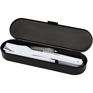 Runa cutlery set with bamboo lid, black