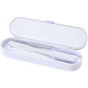 Runa cutlery set with bamboo lid, white