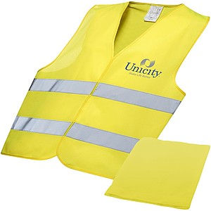 Safety vest in pouch yellow