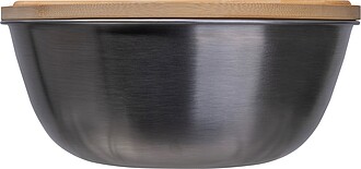 Salad bowl with bamboo lid, 2000 ml, grey