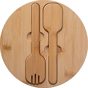 Salad bowl with bamboo lid, 2000 ml, grey