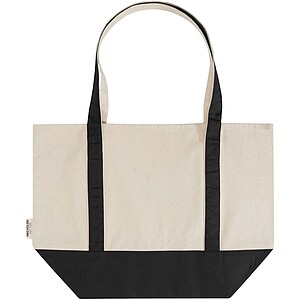 Sam 320 g/m2 GRS recycled cotton tote bag, solid black