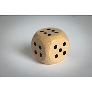 Schima wooden dice 3cm dia, wood