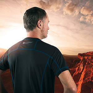 SCHWARZWOLF PASSAT MEN functional T-shirt, blue seams, M