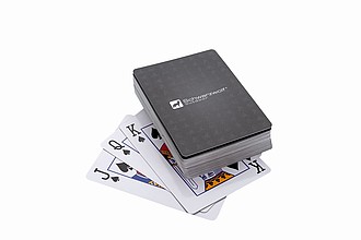 SCHWARZWOLF YARRA Travel set of a playing card and a dice in a tin box
