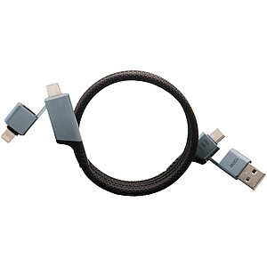 SCX.design C52 100W 4-in-1 rPET magnetic ultra fast charging cable, gun metal