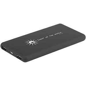SCX.design P30 8000 mAh light-up solar power bank, solid black
