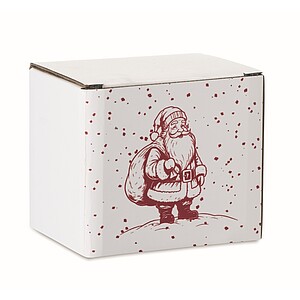 Seasonal ceramic mug 300ml, white/red