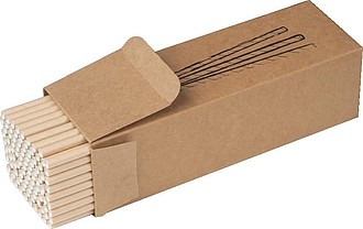 Set of 100 drink straws made of paper