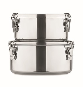 Set of 2 stainless steel boxes