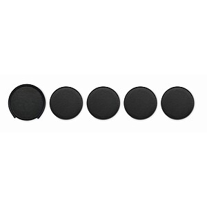 Set of 4 PU coasters, black