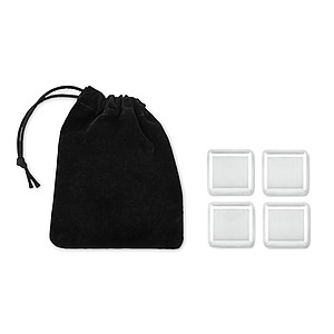 Set of 4 SS ice cubes in pouc