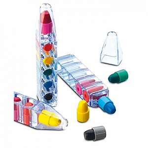 Set of 6 wax crayons, transparent