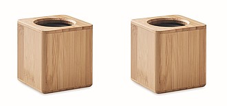 Set of Bamboo wireless speaker