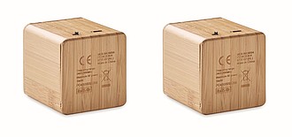 Set of Bamboo wireless speaker