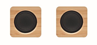 Set of Bamboo wireless speaker