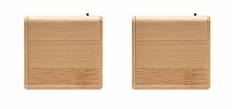 Set of Bamboo wireless speaker