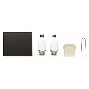 Set of whisky tasting glasses, transparent