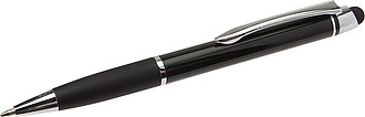 Shiny ballpen with matching coloured rubber grip