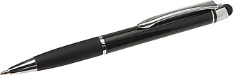 Shiny ballpen with matching coloured rubber grip