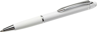 Shiny ballpen with matching coloured rubber grip