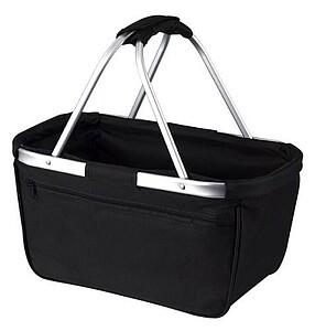 Shopper basket with zip pocket, black