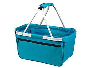 Shopper basket with zip pocket, turquise