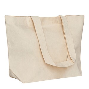 Shopper made of cotton canvas, beige