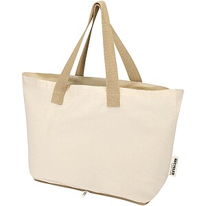 Sierra 140 g/m2 GRS recycled foldable cotton tote bag 7L, natural