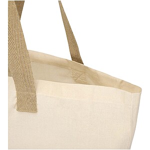 Sierra 140 g/m2 GRS recycled foldable cotton tote bag 7L, natural