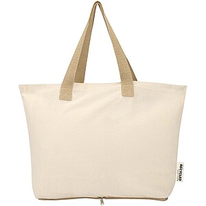 Sierra 140 g/m2 GRS recycled foldable cotton tote bag 7L, natural